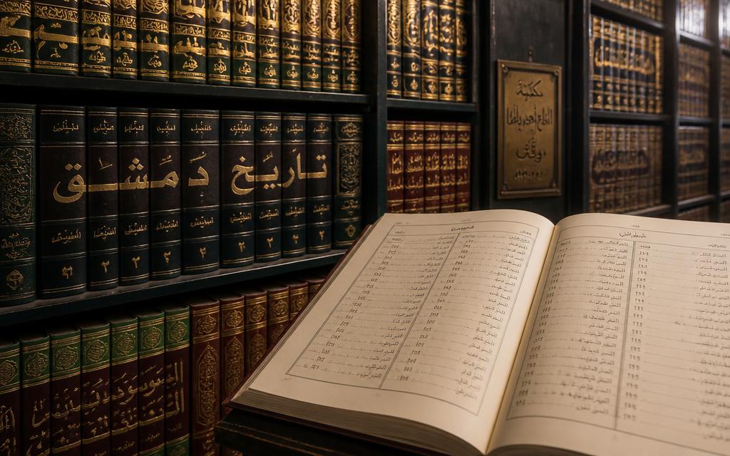 مخطوطات بخط عربي تمثل قسم المعاجم والمجامع