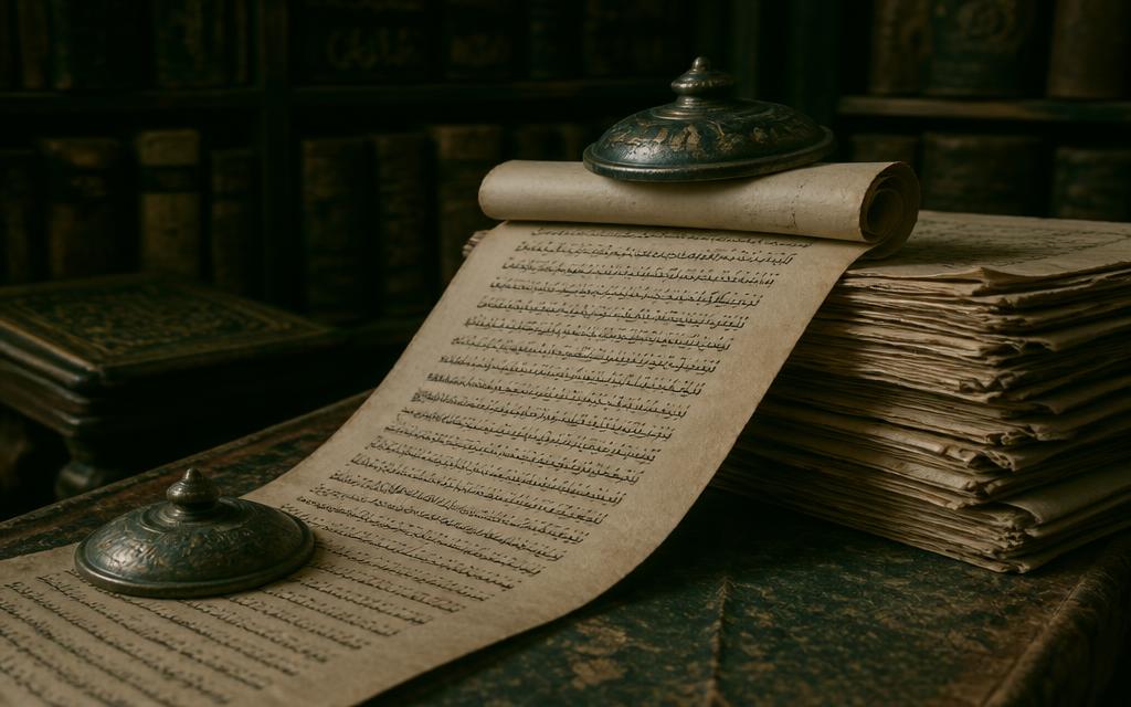 مخطوطات بخط عربي تمثل قسم المسانيد